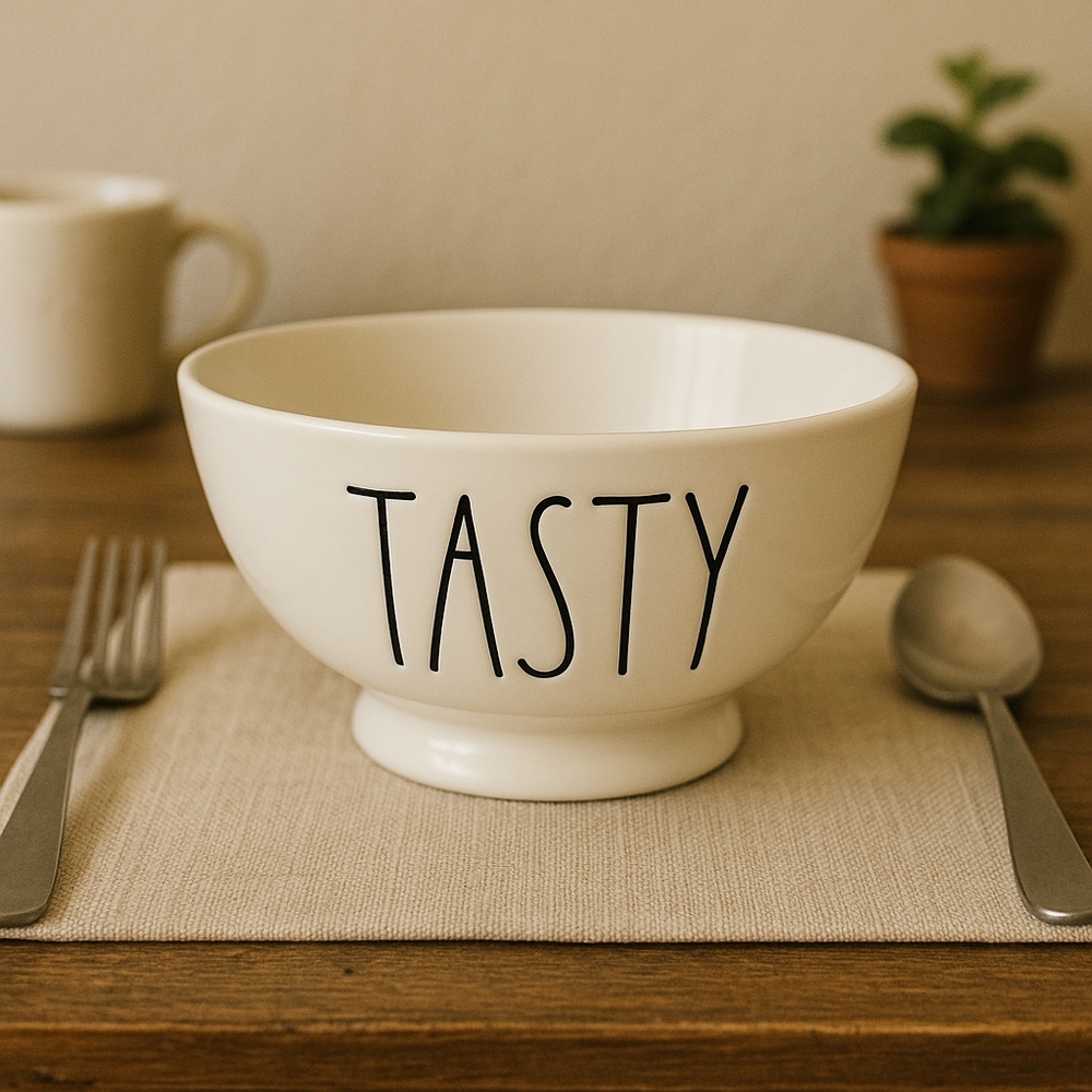 Rae Dunn “TASTY” Bowl – Big M Magenta – Rare